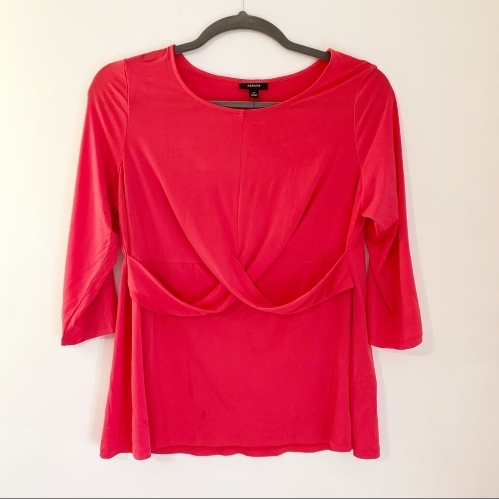 Alfani pink drapes 3/4 sleeved top - Picture 6 of 9